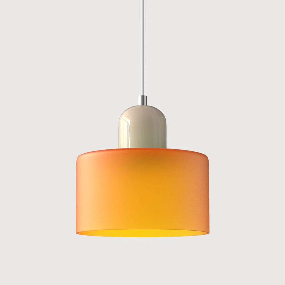 Suspension Design Bauhaus en Verre Coloré