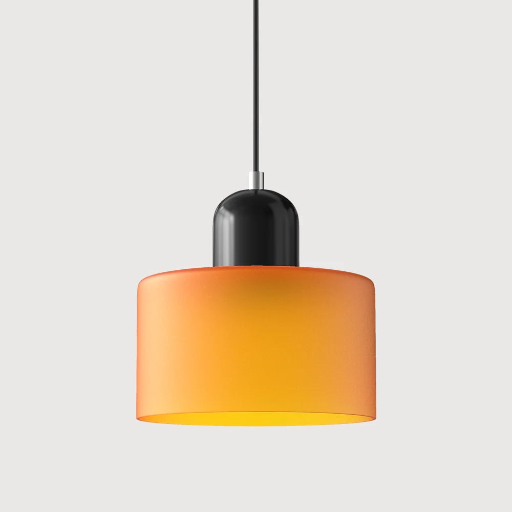 Suspension Design Bauhaus en Verre Coloré