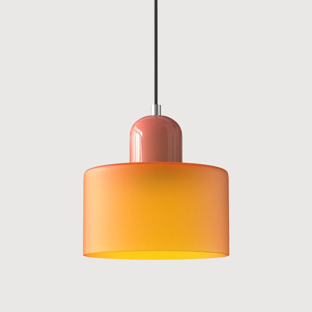 Suspension Design Bauhaus en Verre Coloré