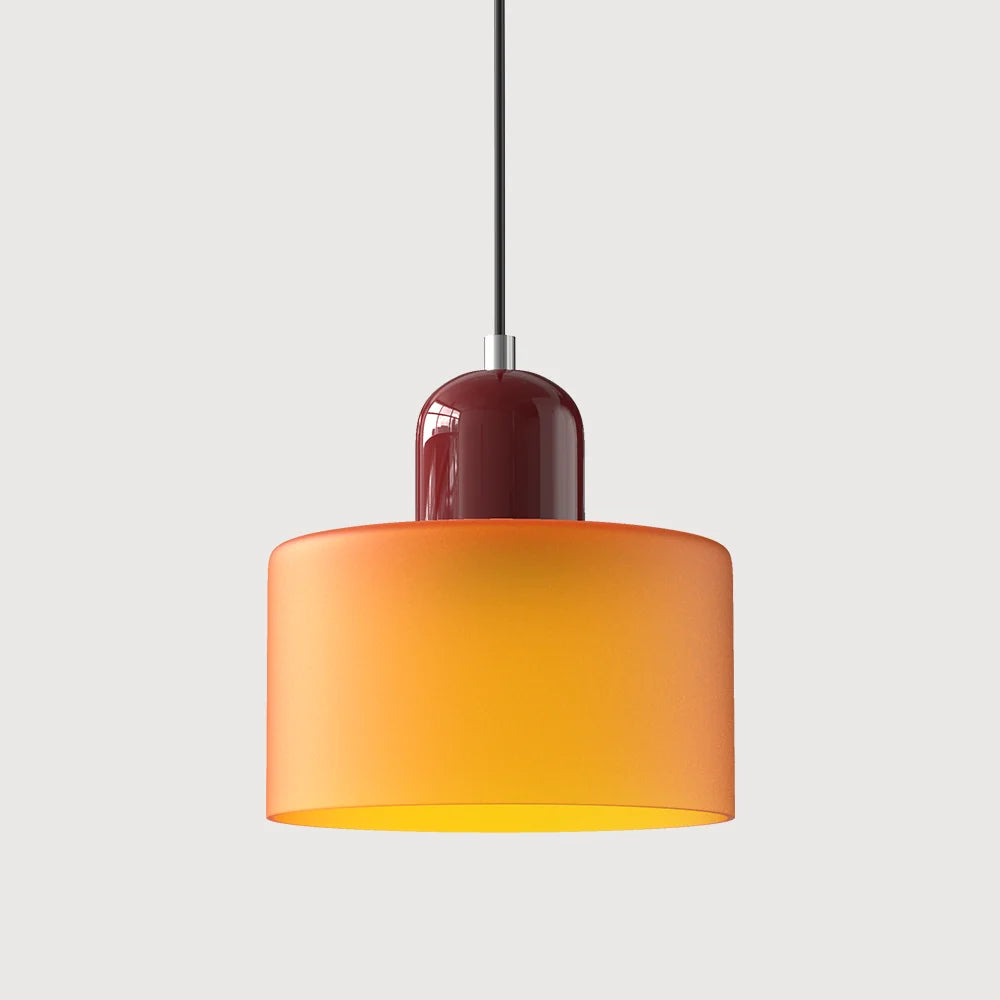 Suspension Design Bauhaus en Verre Coloré