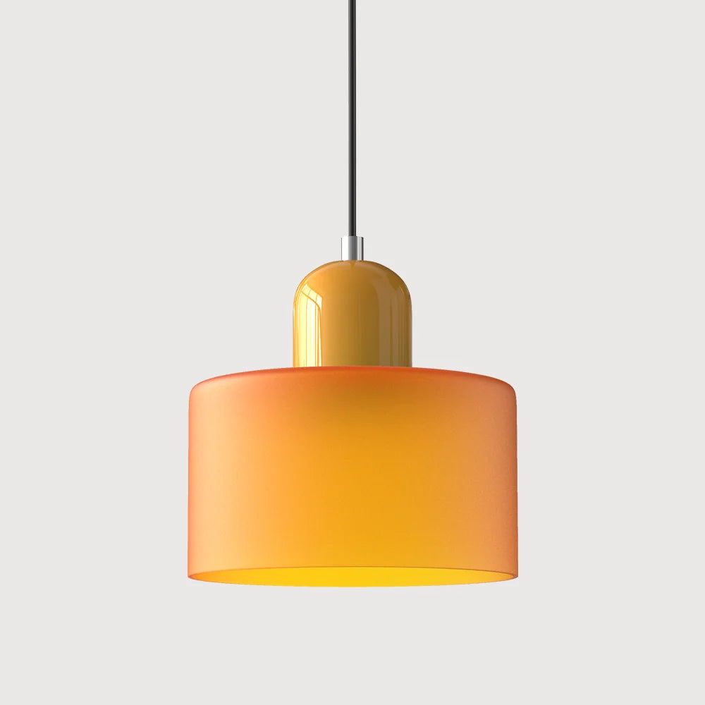 Suspension Design Bauhaus en Verre Coloré
