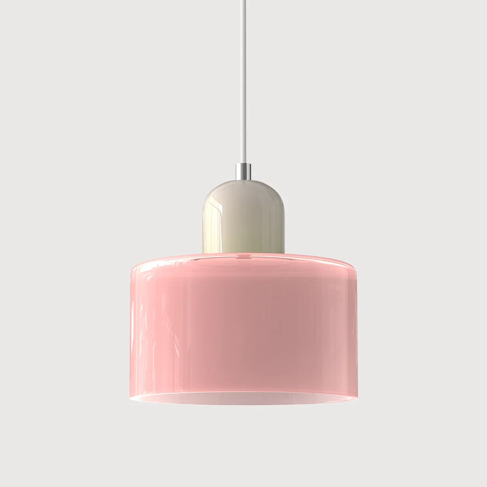 Suspension Design Bauhaus en Verre Coloré
