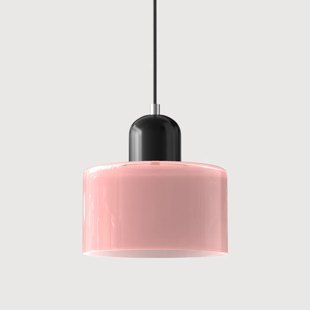 Suspension Design Bauhaus en Verre Coloré