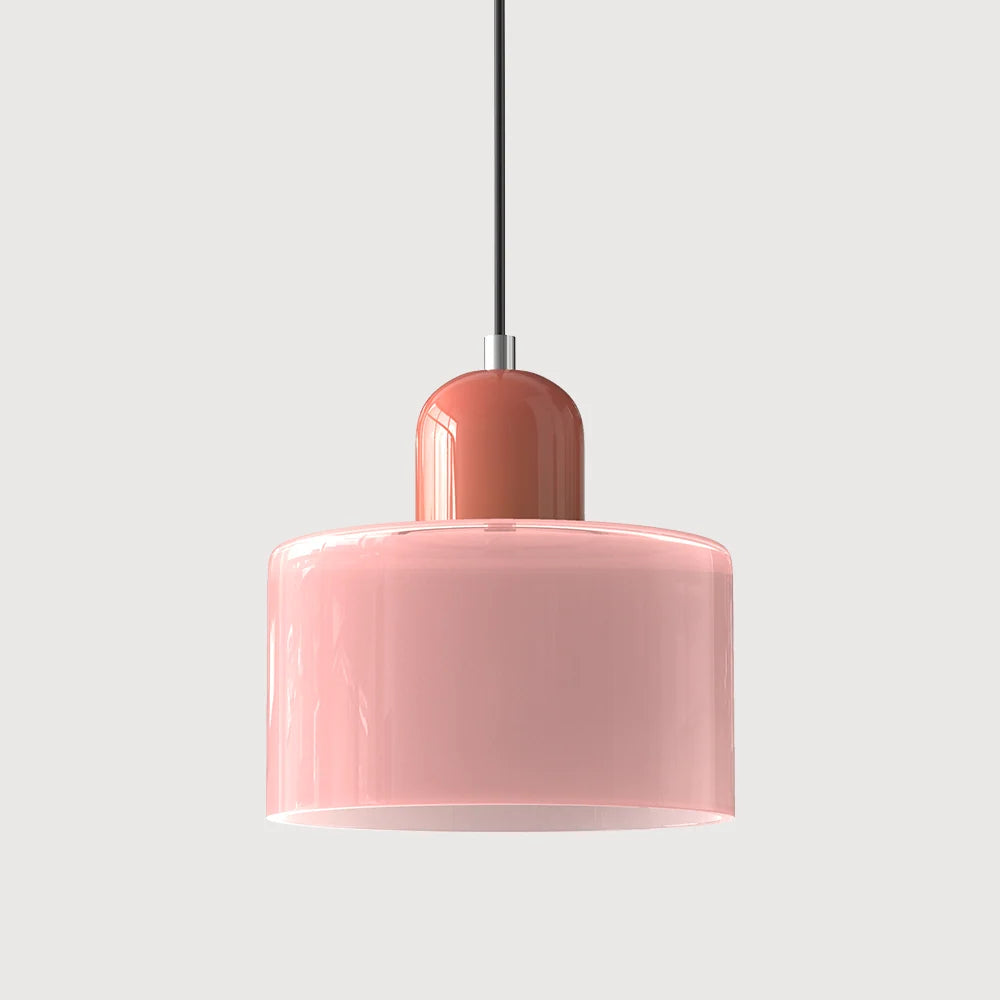 Suspension Design Bauhaus en Verre Coloré