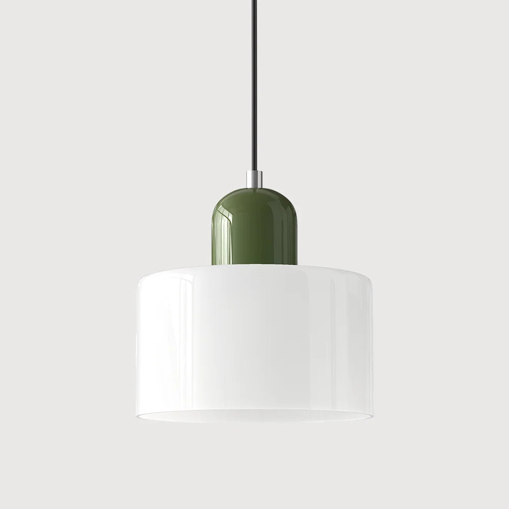 Suspension Design Bauhaus en Verre Coloré