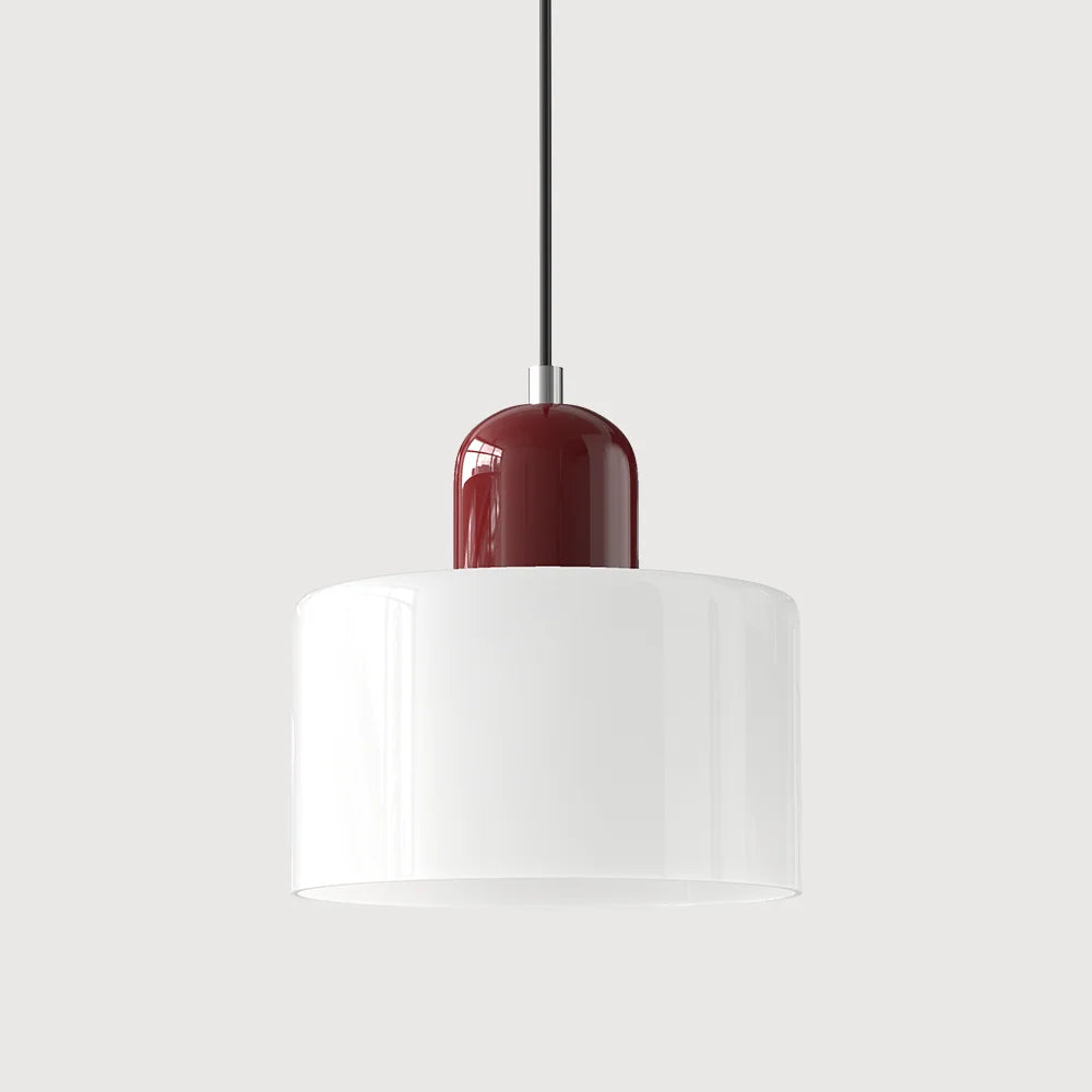 Suspension Design Bauhaus en Verre Coloré