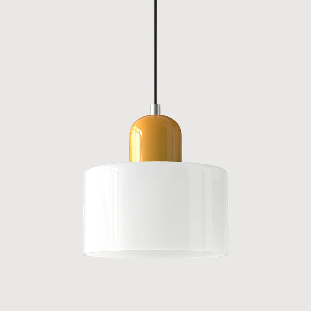Suspension Design Bauhaus en Verre Coloré