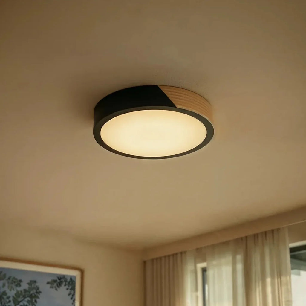 Plafonnier LED Bois & Métal Extra-Plat