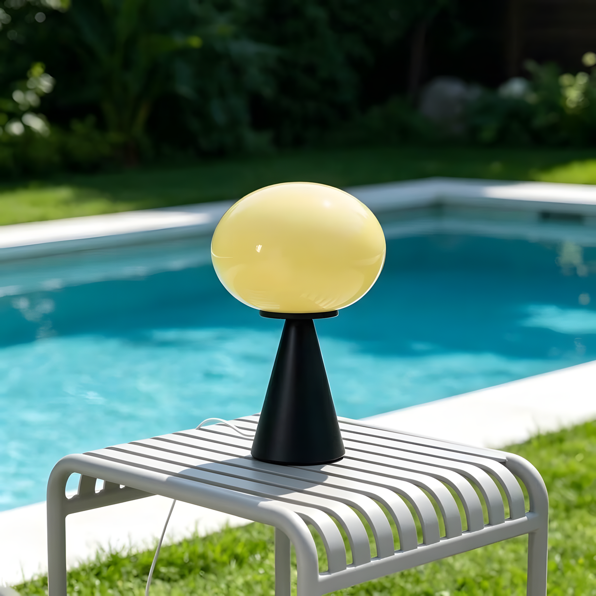 Lampe à Poser Champignon en Verre Coloré