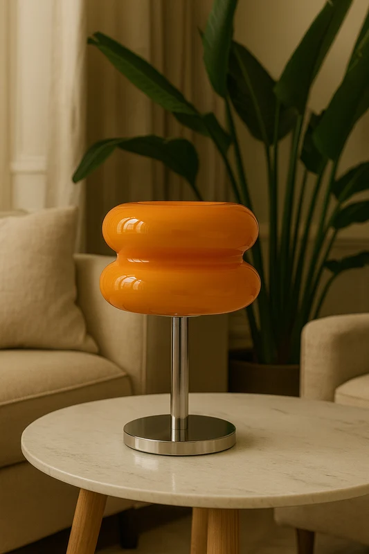 Lampe de Table Champignon en Verre Soufflé