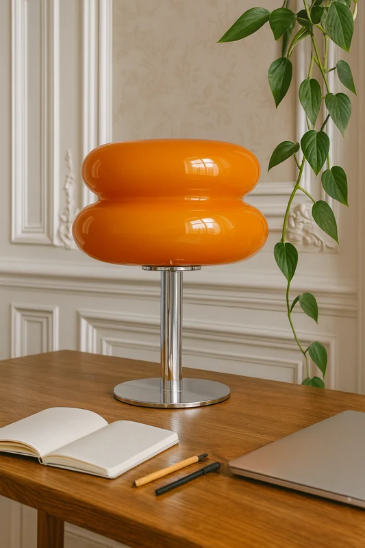 Lampe de Table Champignon en Verre Soufflé