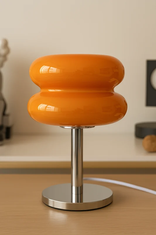 Lampe de Table Champignon en Verre Soufflé