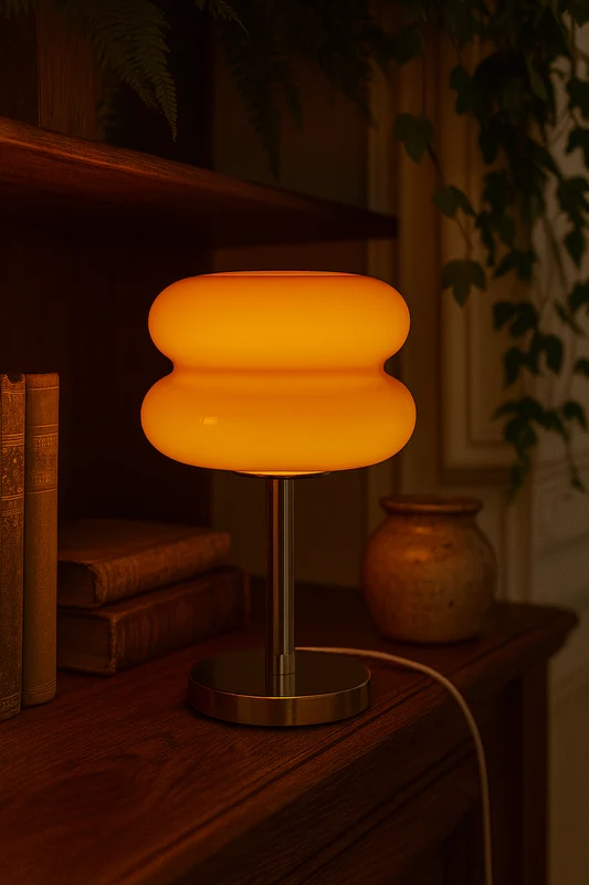 Lampe de Table Champignon en Verre Soufflé