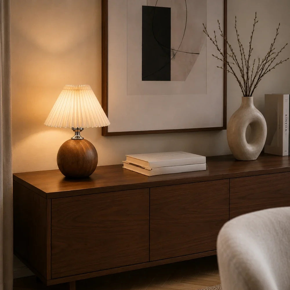 Lampe de Chevet Boule en Bois