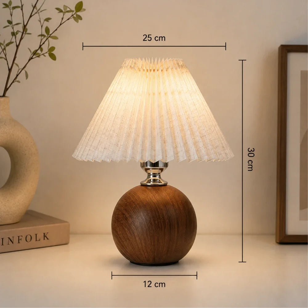 Lampe de Chevet Boule en Bois
