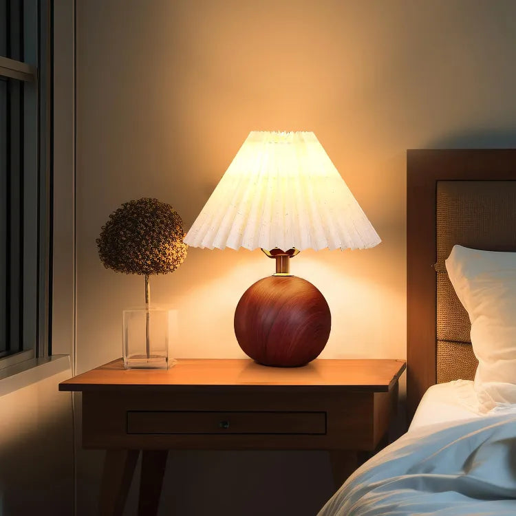 Lampe de Chevet Boule en Bois