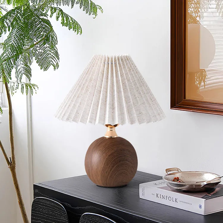 Lampe de Chevet Boule en Bois