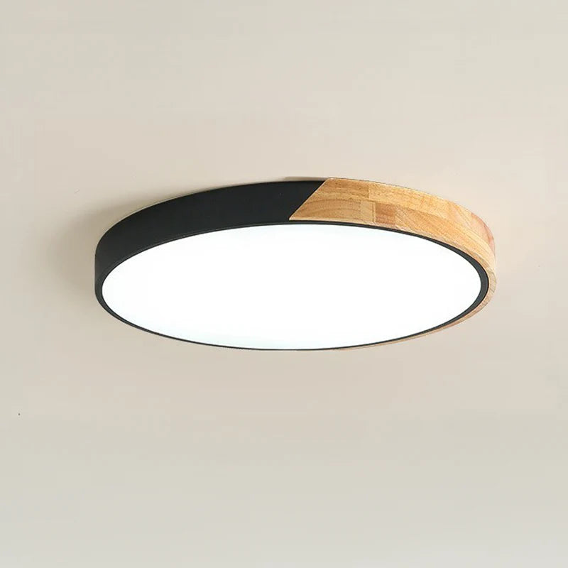 Plafonnier LED Bois & Métal Extra-Plat