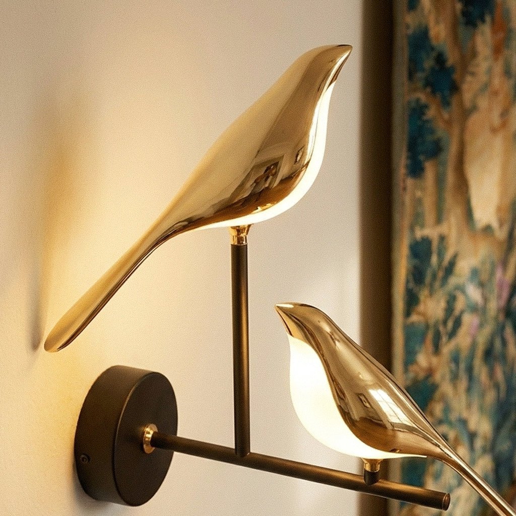 Applique Murale Oiseaux Dorés LED
