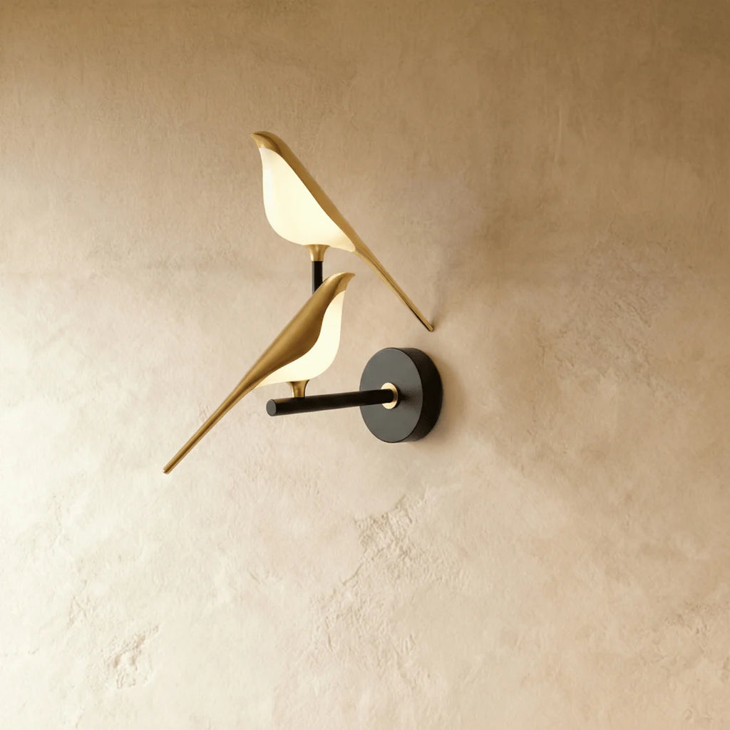 Applique Murale Oiseaux Dorés LED